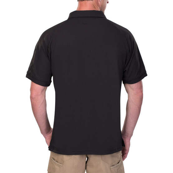 Vertx Coldblack short sleeve performance polo in black from back